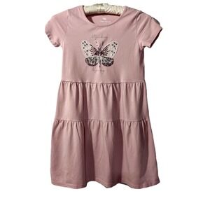 Cherubino Girls Dress Sz 8 "Butterfly Dreams" Sequin Pink SS Casual School